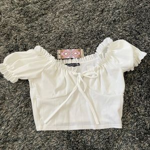 Never Worn Peasant Crop Top